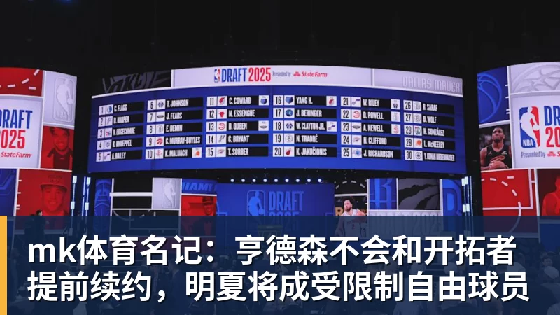 mk体育名记:亨德森不会和开拓者提前续约,明夏将成受限制自由球员